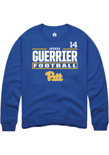 Joshua Guerrier Rally Mens Blue Pitt Panthers NIL Stacked Box Player Crew