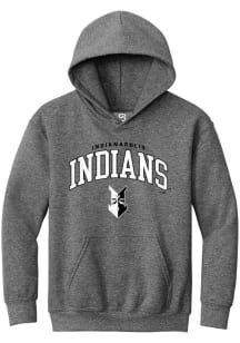 Summit Sportswear Indianapolis Indians Youth Graphite Arch Mascot Long Sleeve Hoodie