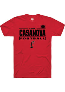 Ronan Casanova Rally Mens Red Cincinnati Bearcats NIL Stacked Box Player T Shirt