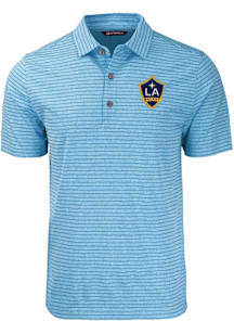 Cutter and Buck LA Galaxy Mens Blue Forge Stripe Short Sleeve Polo