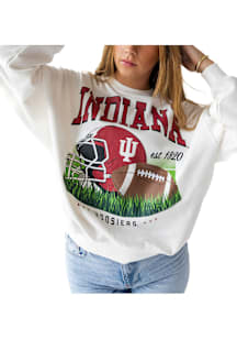 Gameday Social Indiana Hoosiers Womens White Malone Crew Sweatshirt