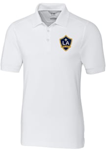 Cutter and Buck LA Galaxy Mens White Advantage Short Sleeve Polo