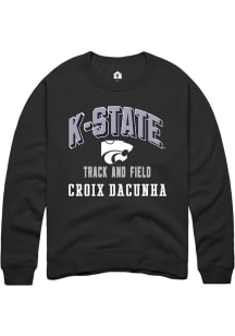 Croix DaCunha Rally Mens Black K-State Wildcats NIL Arch Logo Player Crew
