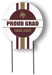 Texas State Bobcats KH Sports Fan Grad graduation graphic Yard Sign - White