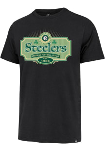 47 Pittsburgh Steelers Black Ireland Game Short Sleeve Fashion T Shirt