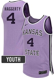 Pj Haggerty Nike Youth Lavender K-State Wildcats NIL Name And Number Basketball Jersey Jersey