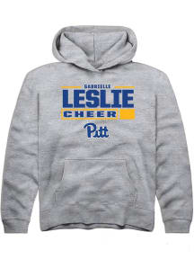 Gabrielle Leslie Rally Youth Grey Pitt Panthers NIL Stacked Box Long Sleeve Player Hoodie