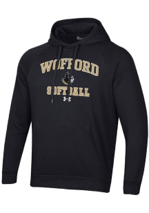 Under Armour Wofford Terriers Mens Black Softball Rival Long Sleeve Hoodie