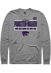 Sienna Pargiter-Walker K-State Wildcats Graphite NIL Stacked Box Long Sleeve Player T Shirt