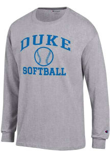 Champion Duke Blue Devils Grey Softball Jersey Long Sleeve T Shirt
