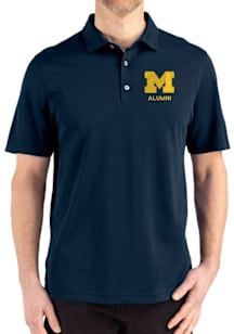 Cutter and Buck Michigan Wolverines Navy Blue Alumni Advantage Refresh Pique Big and Tall Polo