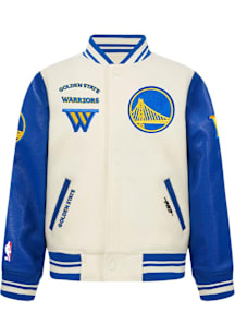 Pro Standard Golden State Warriors Youth White Retro Classics Heavy Weight Jacket