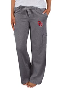 Concepts Sport Oklahoma Sooners Womens Charcoal Trackside Cargo Loungewear Sleep Pants
