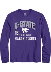 Mason Olguin Rally Mens Purple K-State Wildcats NIL Arch Logo Tee