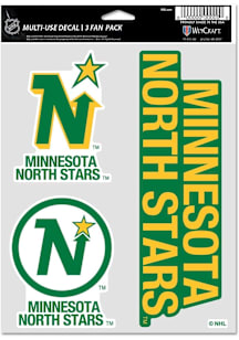 Minnesota North Stars Triple Pack Auto Decal - Green