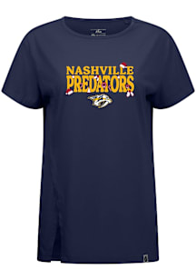 Levelwear Nashville Predators Womens Navy Blue Influx Festive Short Sleeve T-Shirt