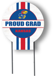 Kansas Jayhawks KH Sports Fan 20x20 Circle Yard Sign with Stakes Proud Grad Yard Sign - White