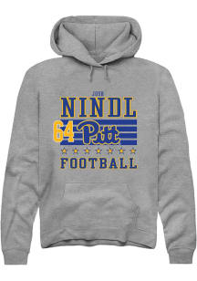 Josh Nindl Rally Mens Grey Pitt Panthers NIL Striped Player Hood