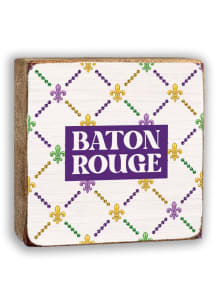 Baton Rouge Fleur De Lis Sign - White