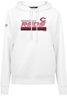 Levelwear Cincinnati Reds Womens White Adorn Breaker Hooded Sweatshirt