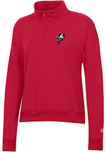 Champion Ohio State Buckeyes Womens Red Powerblend Qtr Zip