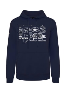 Levelwear Montreal Canadiens Mens Navy Blue Podium Campaign Long Sleeve Hoodie