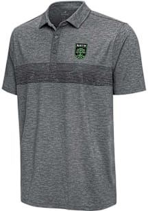 Antigua Austin FC Mens Charcoal Dashing Short Sleeve Polo