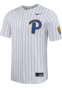Nike Pitt Panthers Mens White Limited Full Button Baseball Jersey