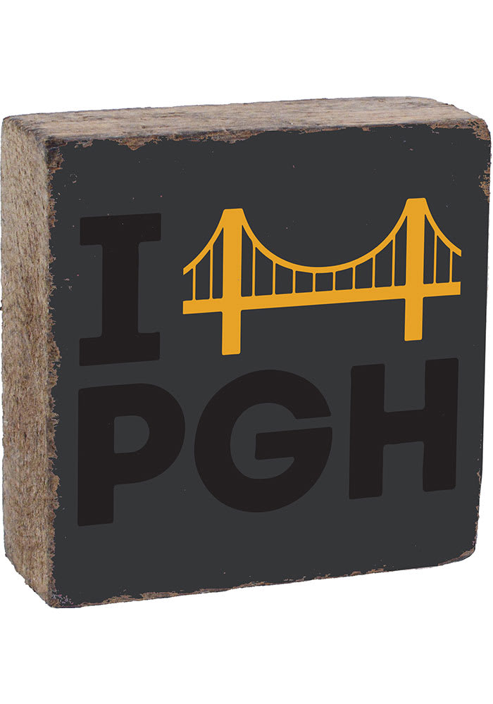 Pittsburgh I Bridge PGH Rustic Block Sign