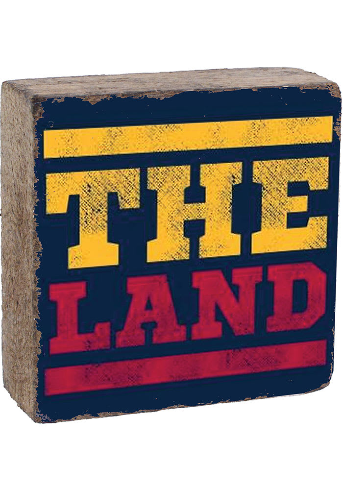 Cleveland The Land Rustic Block Sign
