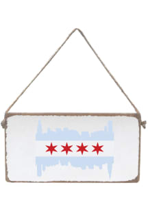 Chicago Flag Skyline Mini Plank Sign