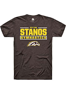 Peyton Stanos Western Michigan Broncos Brown NIL Stacked Box Short Sleeve Player T Shirt