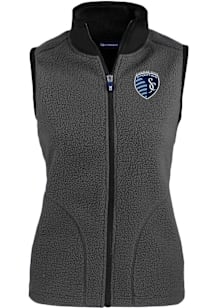 Cutter and Buck Sporting Kansas City Womens Graphite Cascade Sherpa Vest