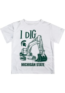 Infant Michigan State Spartans White Vive La Fete Excavator Short Sleeve T-Shirt