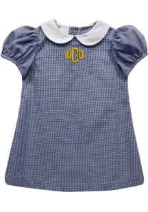 Vive La Fete Central Oklahoma Bronchos Toddler Girls Blue Gingham Collar Short Sleeve Dress