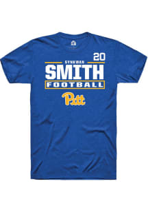 Synkwan Smith Rally Mens Blue Pitt Panthers NIL Stacked Box Player T Shirt