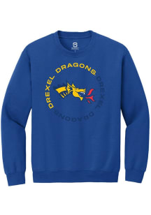 Mens Drexel Dragons Blue Summit Sportswear Circle Crew Sweatshirt