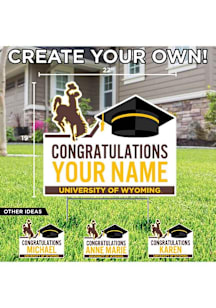 Wyoming Cowboys Personalized Congratulations Grad Yard Sign - White