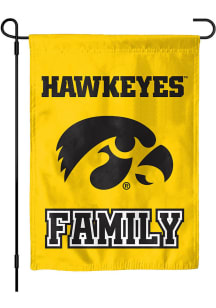 Black Iowa Hawkeyes Family Garden Flag
