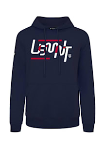 Levelwear USMNT Mens Navy Blue Podium Abstract Long Sleeve Hoodie