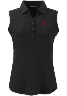 Cutter and Buck Cincinnati Reds Womens Black City Connect Forge Eco Polo Shirt