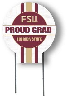 Florida State Seminoles KH Sports Fan 20x20 Circle Yard Sign with Stakes Proud Grad Yard Sign - Wh..