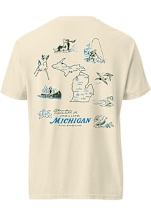 Michigan Ivory Map Short Sleeve Fashion T Shirt