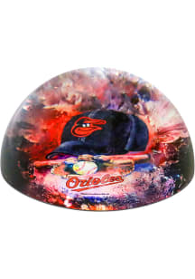 Baltimore Orioles Black Glass Dome Paperweight Paper Weight