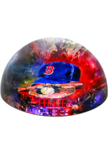 Boston Red Sox Navy Blue Glass Dome Paperweight Paper Weight