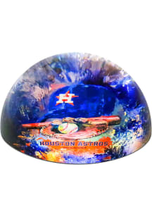 Houston Astros Orange Glass Dome Paperweight Paper Weight