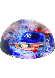 New York Yankees Navy Blue Glass Dome Paperweight Paper Weight