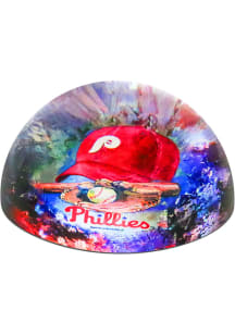 Philadelphia Phillies Red Glass Dome Paperweight Paper Weight