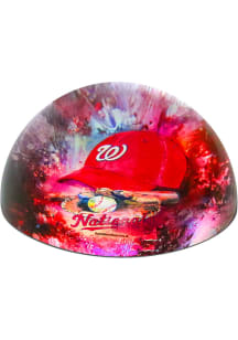 Washington Nationals Red Glass Dome Paperweight Paper Weight