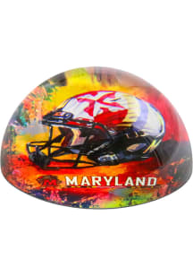 Maryland Terrapins Red Glass Dome Paperweight Paper Weight